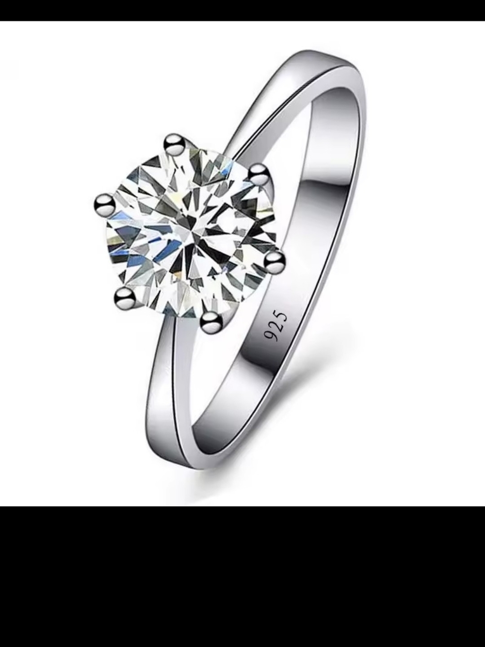 Classic Sterling Silver Solitaire CZ Ring - 925 Sterling